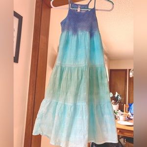 Girls Cherokee gauze style cotton twirl dress hand dyed by Me.